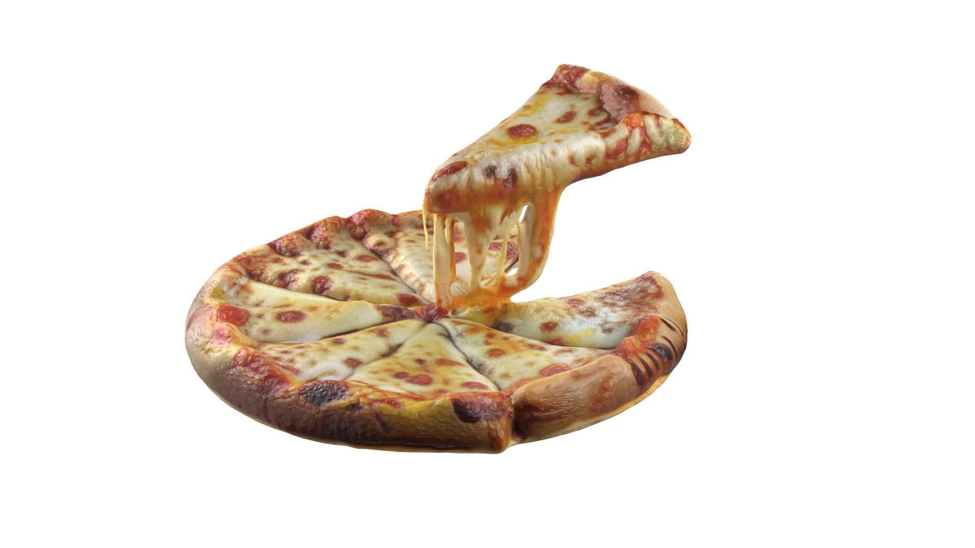 20 Pizza and Slices Collection   Low-poly 3D model_17