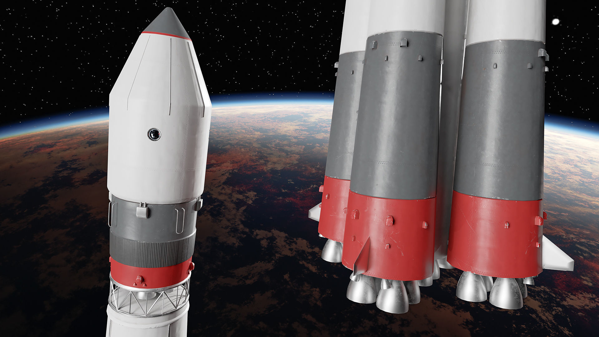 Spaceship Rocket Low-poly 3D model_5