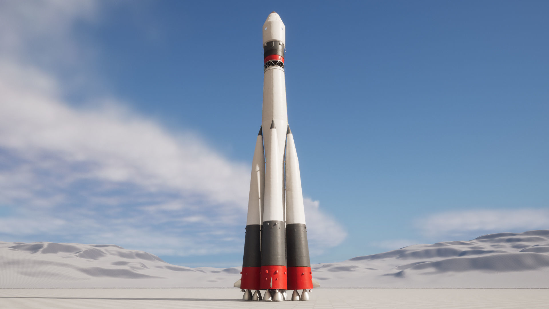 Spaceship Rocket Low-poly 3D model_7