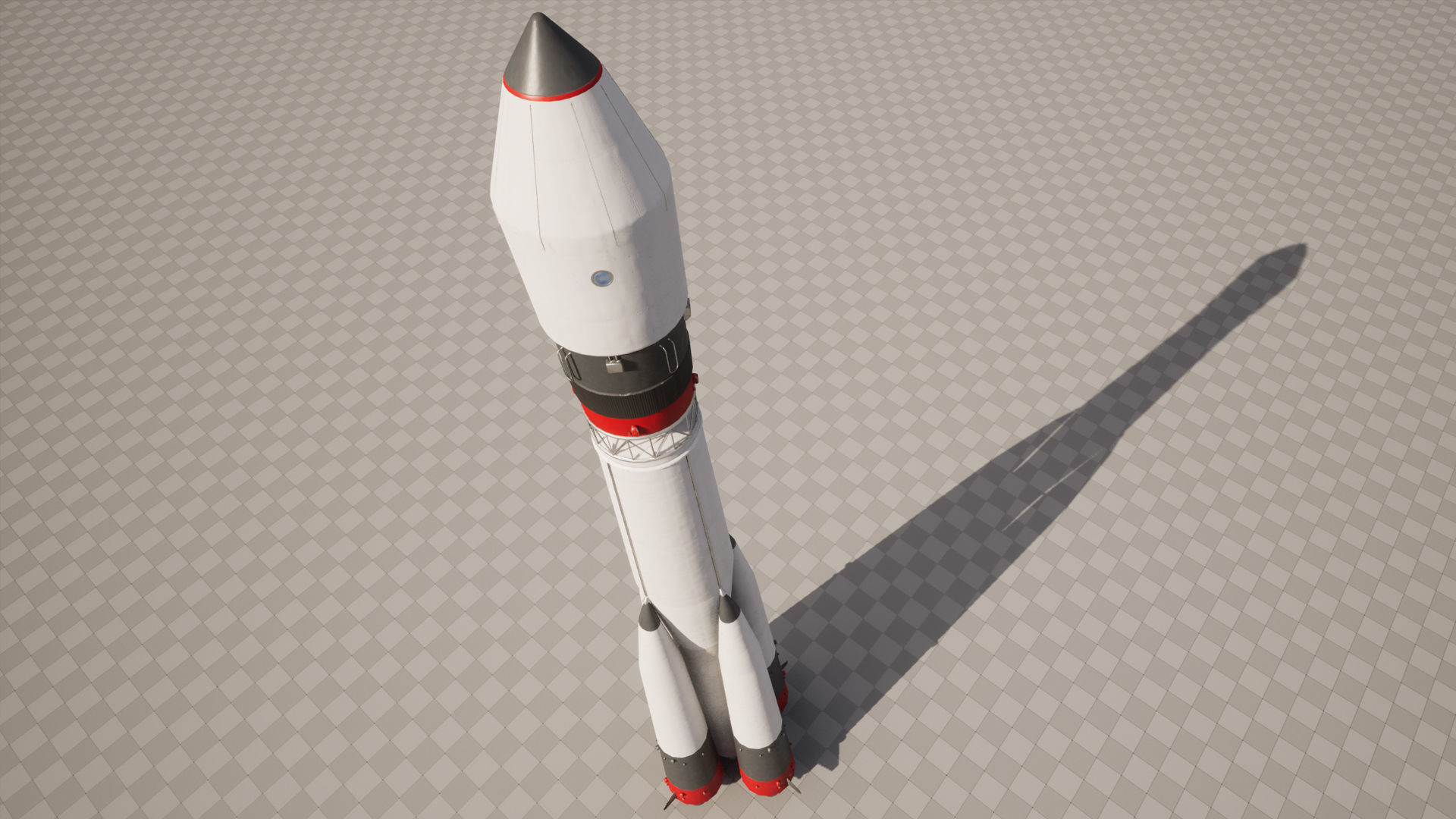 Spaceship Rocket Low-poly 3D model_8
