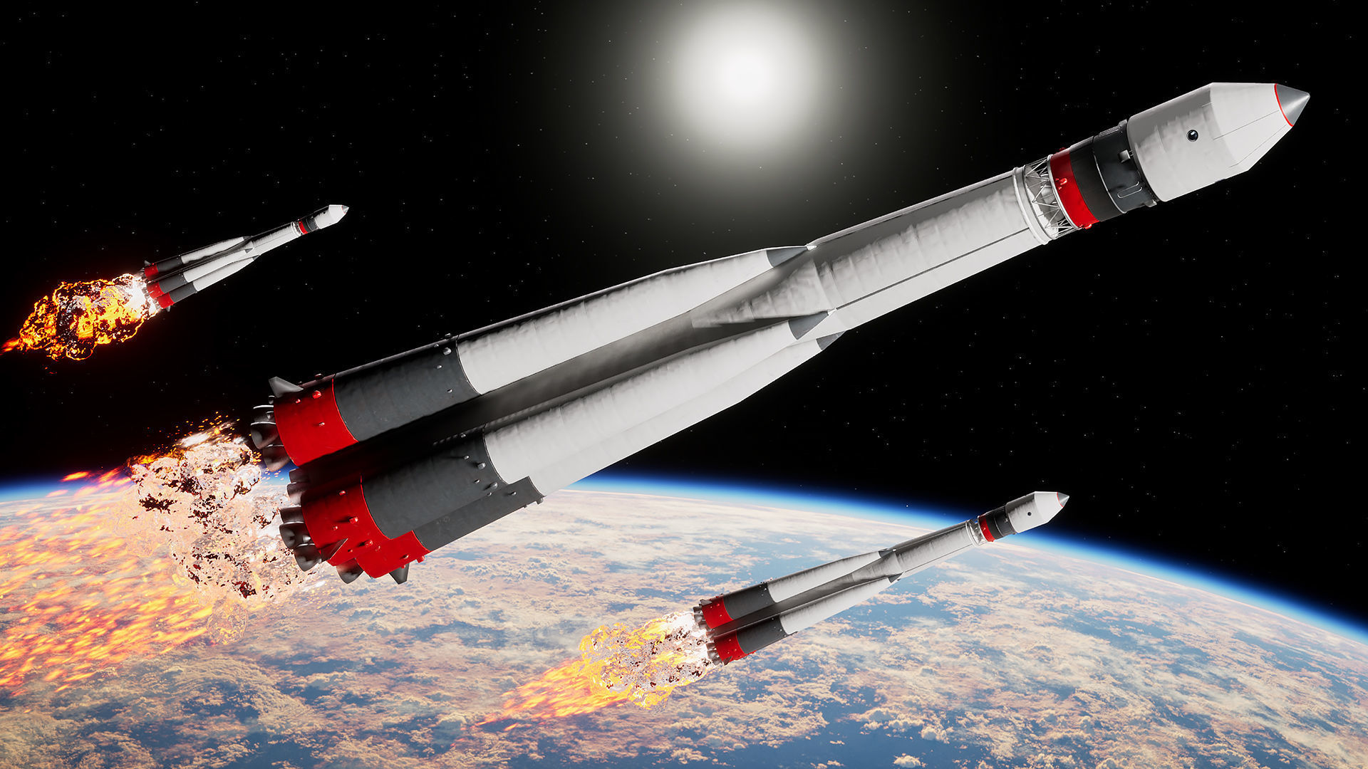 Spaceship Rocket Low-poly 3D model_3