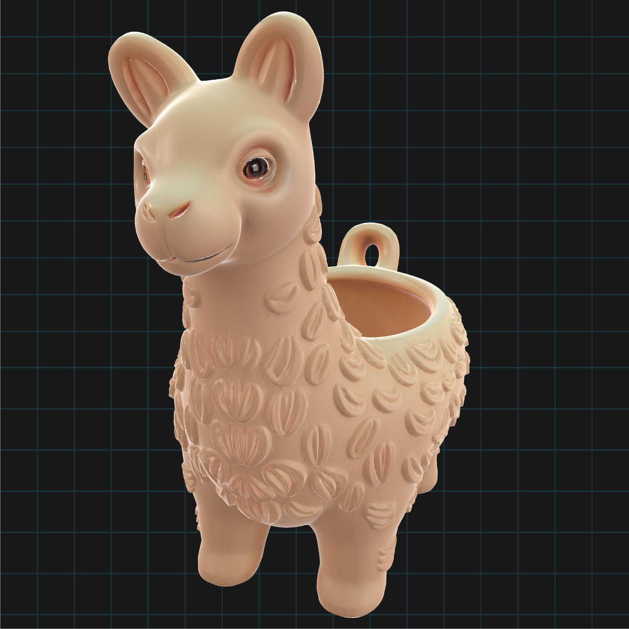 Llama Planter Pot Cute Animal Shaped Succulent Holder 3D print model_4