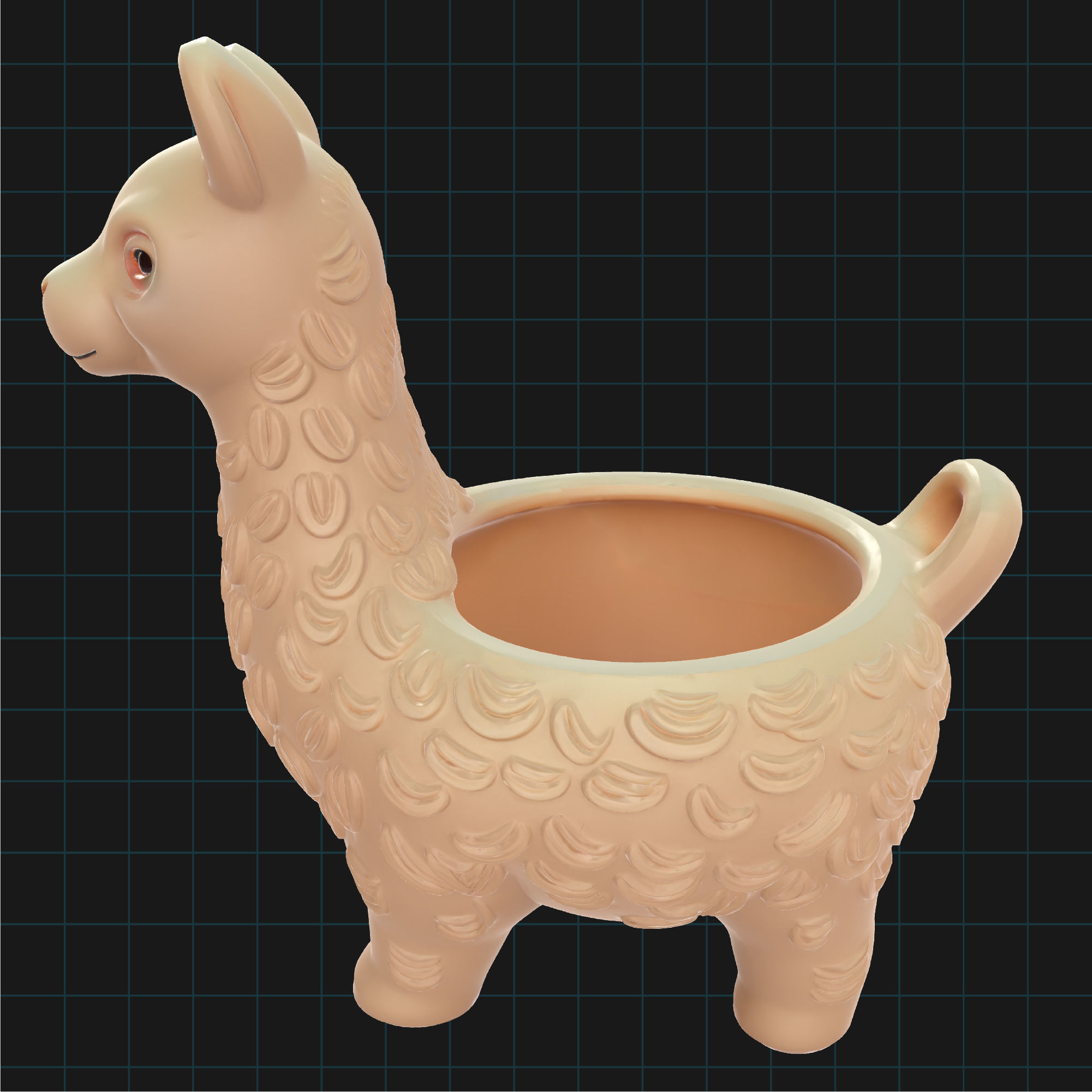 Llama Planter Pot Cute Animal Shaped Succulent Holder 3D print model_3