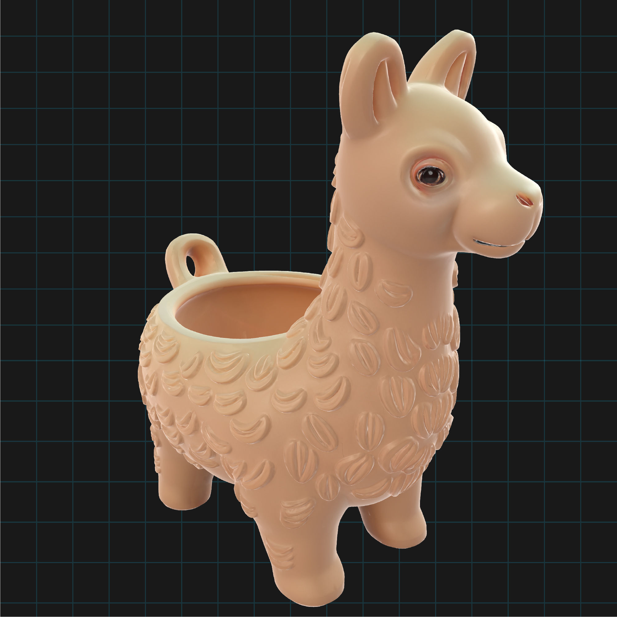 Llama Planter Pot Cute Animal Shaped Succulent Holder 3D print model_2