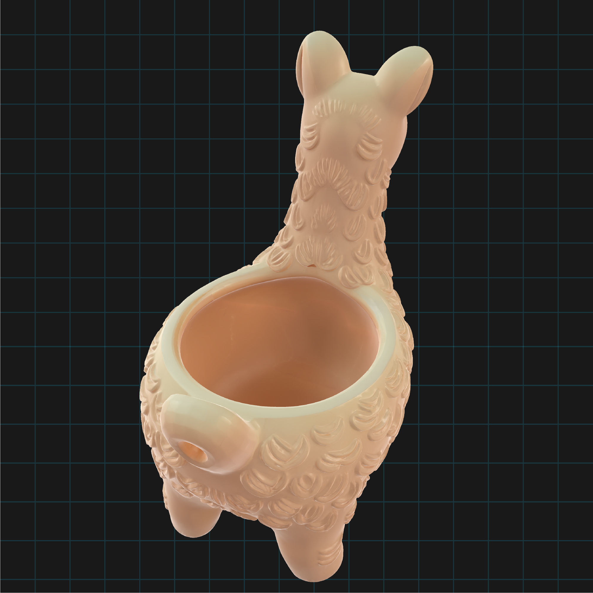 Llama Planter Pot Cute Animal Shaped Succulent Holder 3D print model_1