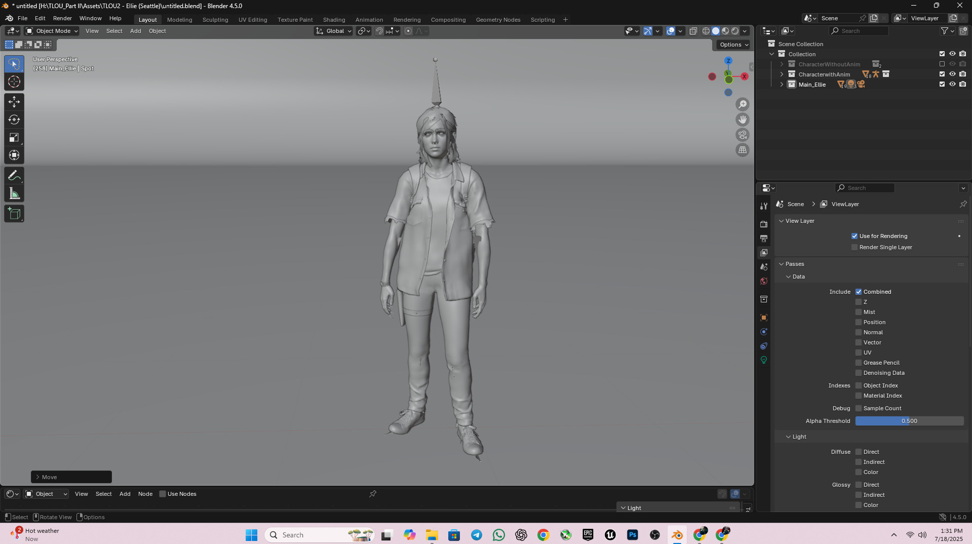 The Last of Us Part II Ellie 3D model_1