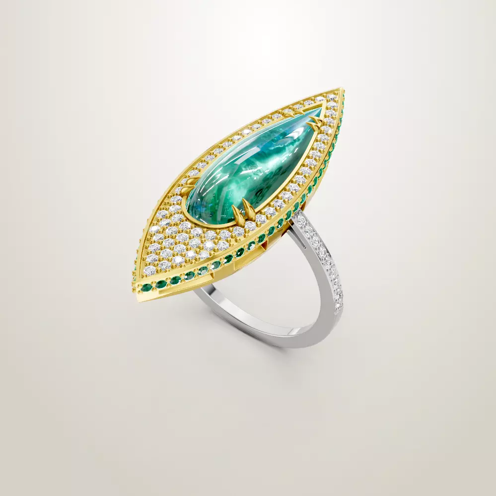 Green Emerald Ring 3D print model