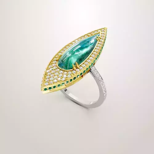 Green Emerald Ring 3D print model