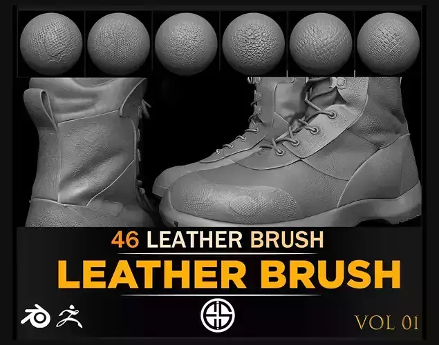 Leather Vdm Brush-46 Vdm-Alpha-Blender And Zbrush Brush-Vol 01