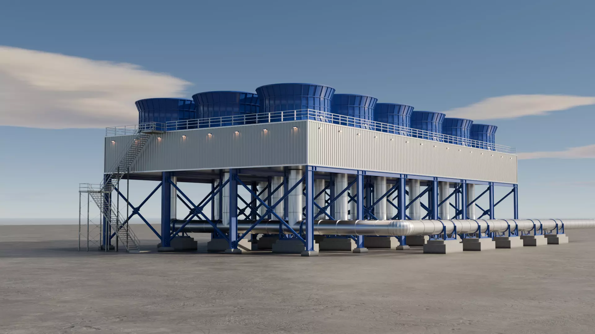 Air Cooled Condenser 3D model_0