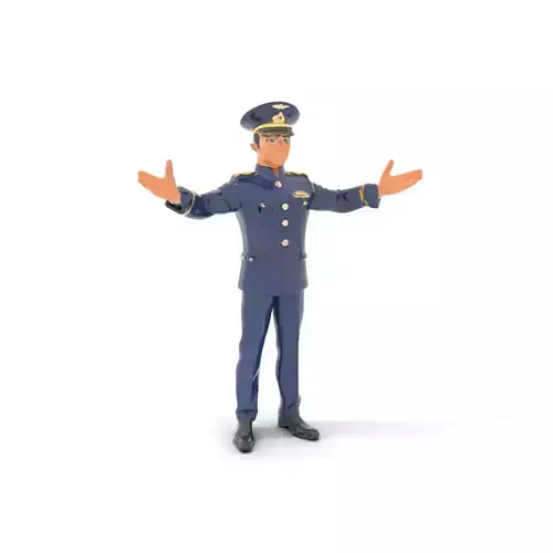 Airforce Officer D Character Model Rigged and Animated Low-poly 3D model