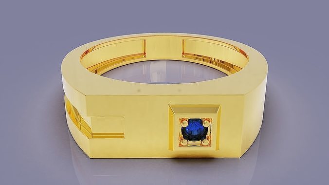 Prong set diamond wedding ring for men 3D print model