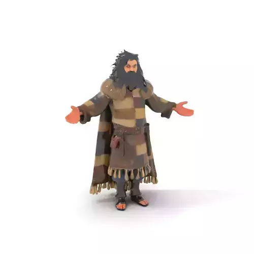 Nomadic Warrior Rigged and Animated D Character Model