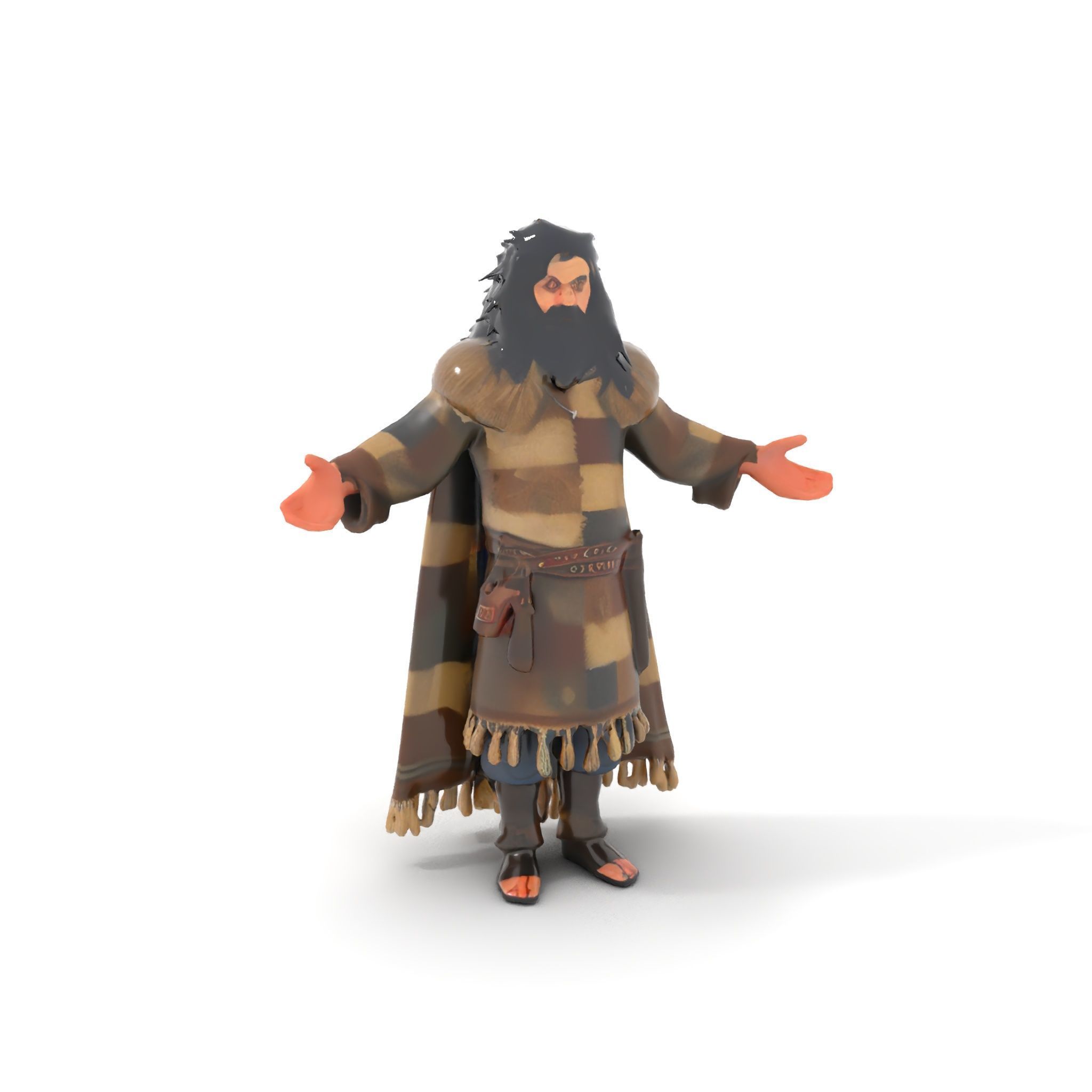 Nomadic Warrior Rigged and Animated D Character Model Low-poly 3D model_10