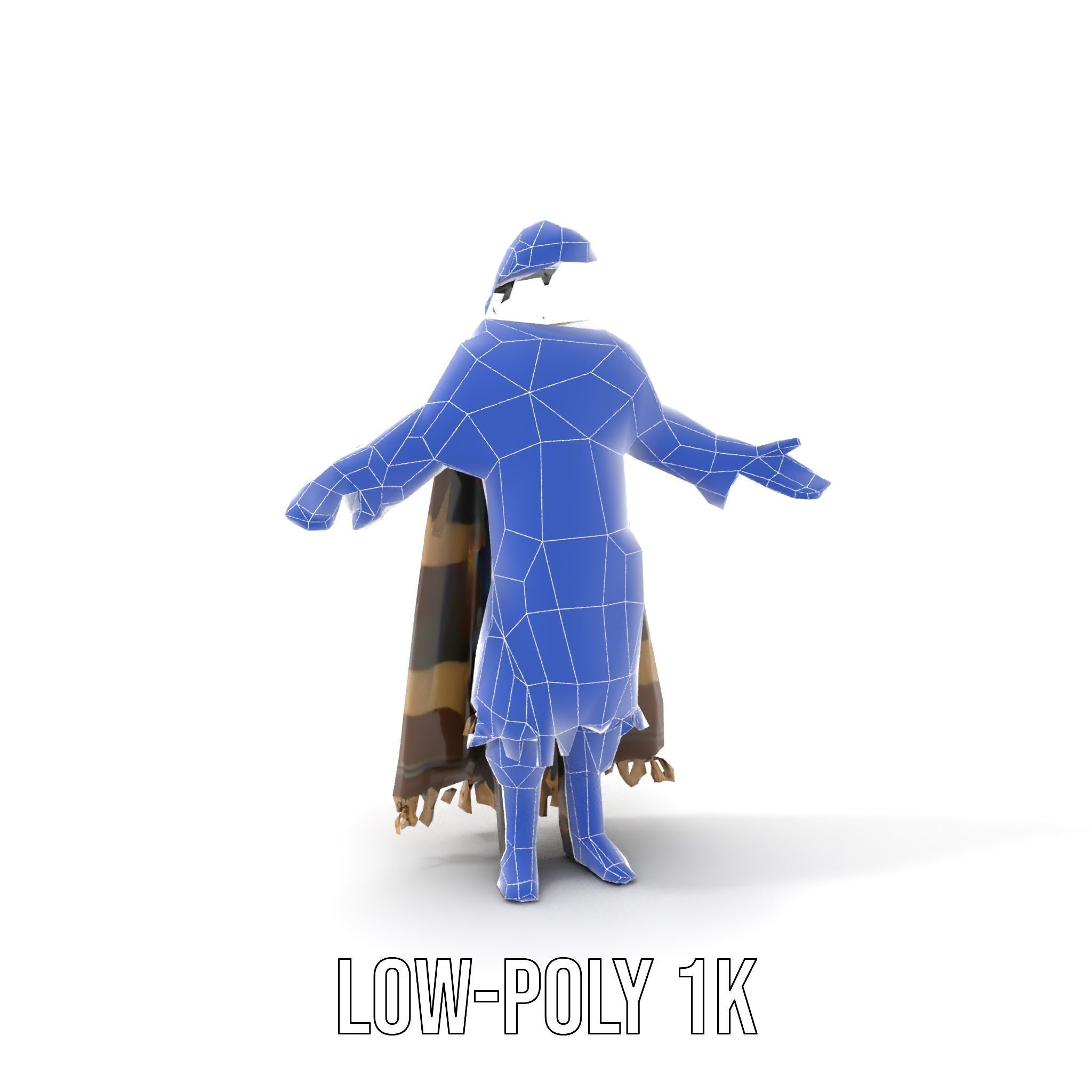 Nomadic Warrior Rigged and Animated D Character Model Low-poly 3D model_27