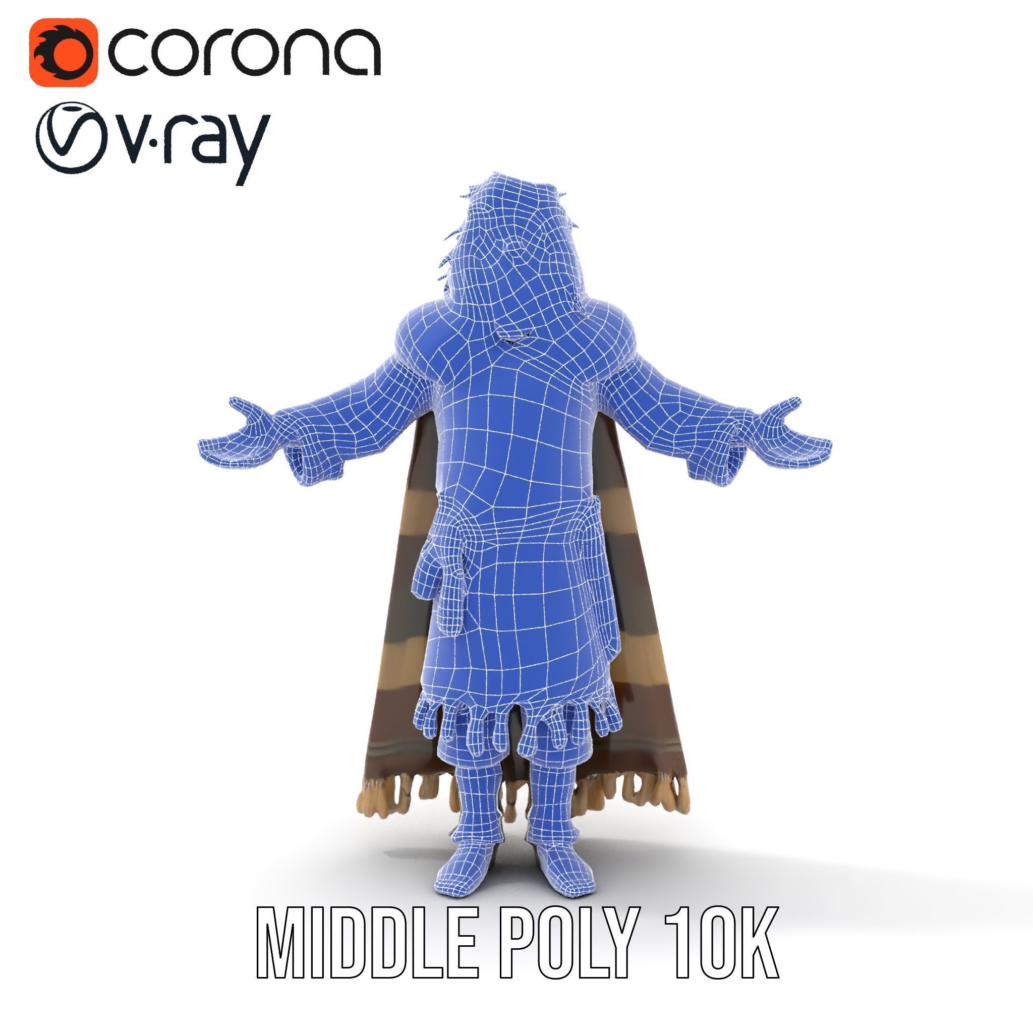 Nomadic Warrior Rigged and Animated D Character Model Low-poly 3D model_34