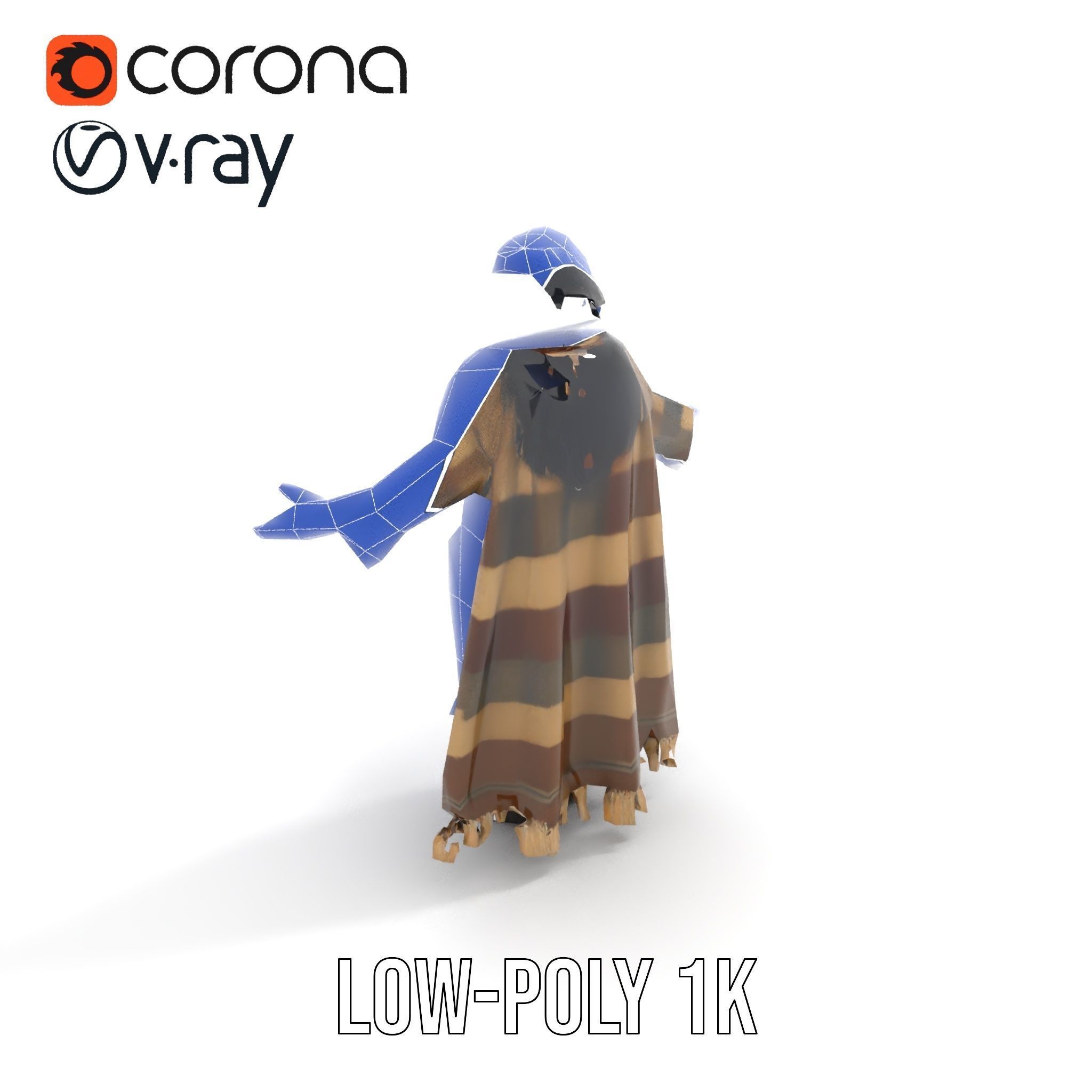 Nomadic Warrior Rigged and Animated D Character Model Low-poly 3D model_24