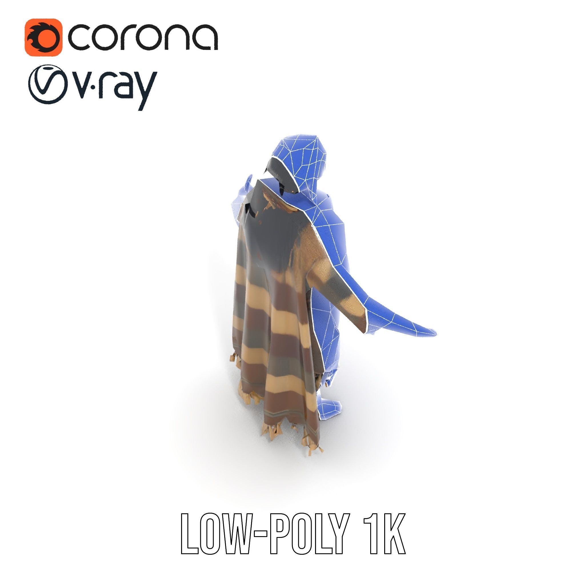 Nomadic Warrior Rigged and Animated D Character Model Low-poly 3D model_22