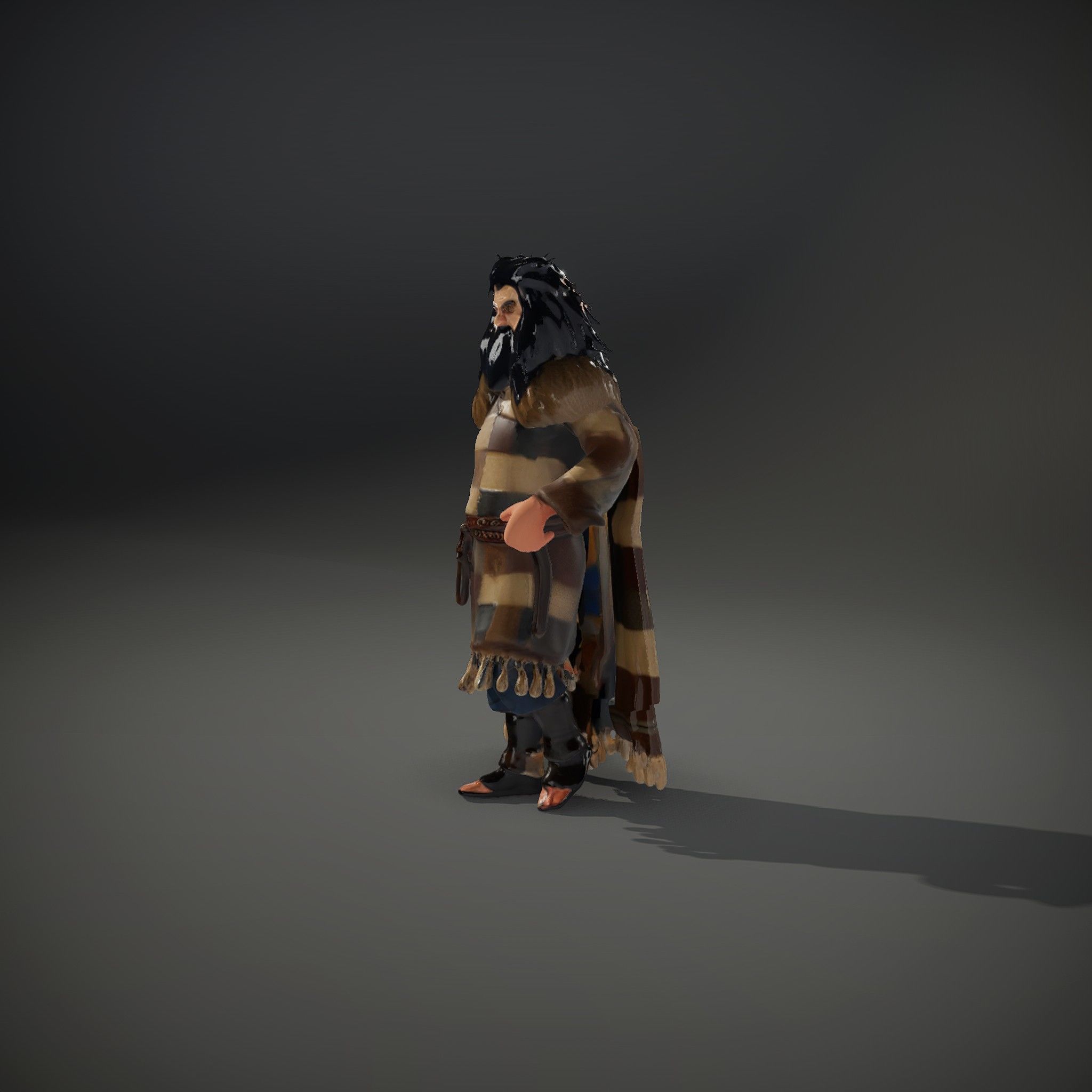 Nomadic Warrior Rigged and Animated D Character Model Low-poly 3D model_35