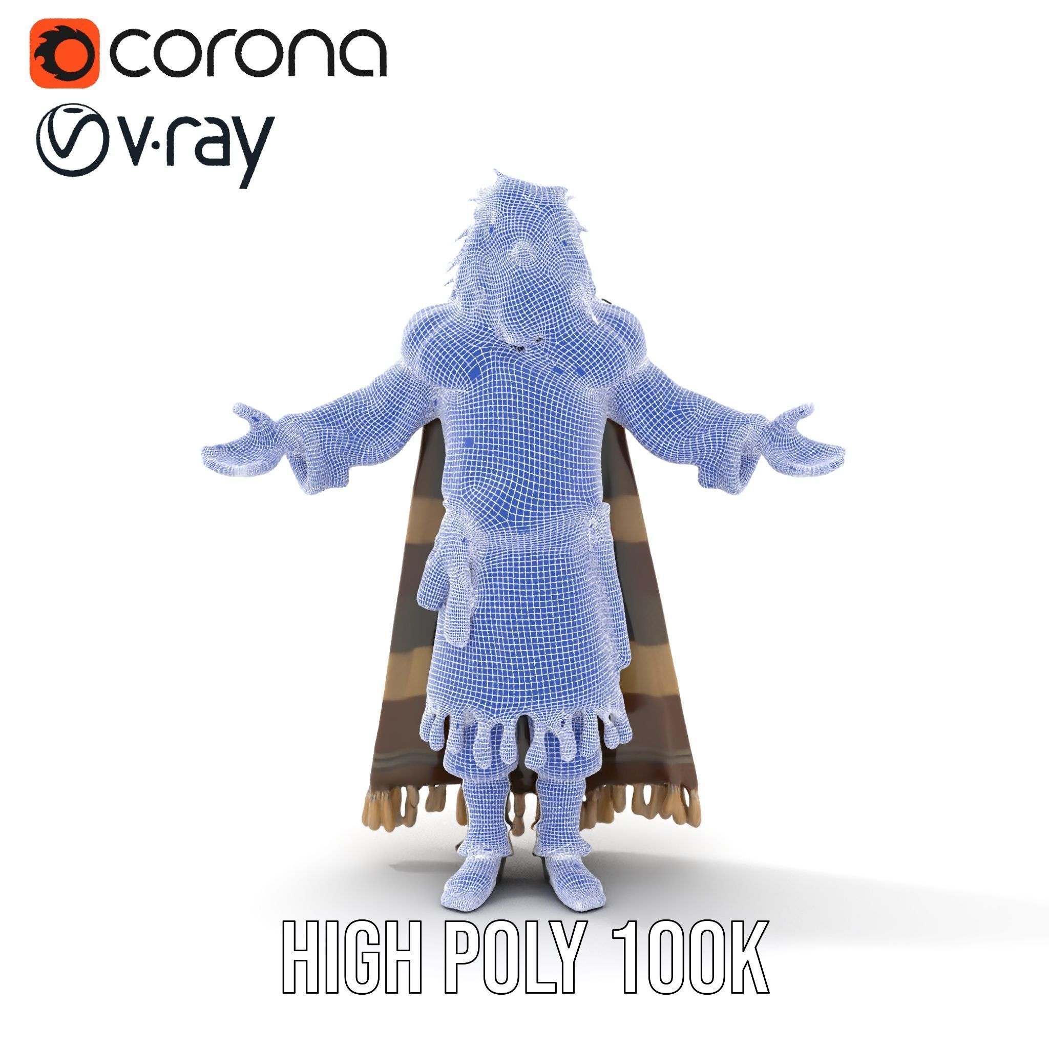 Nomadic Warrior Rigged and Animated D Character Model Low-poly 3D model_28