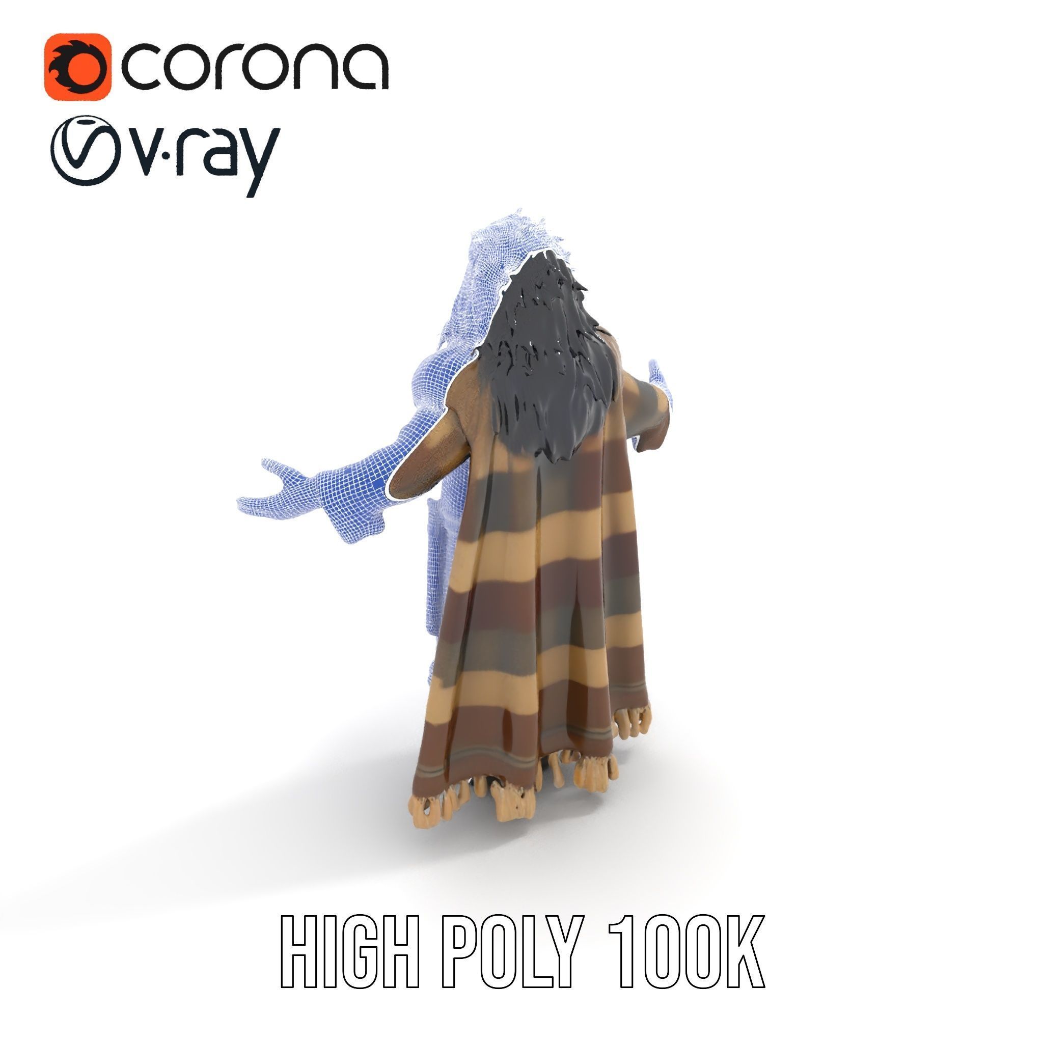 Nomadic Warrior Rigged and Animated D Character Model Low-poly 3D model_25