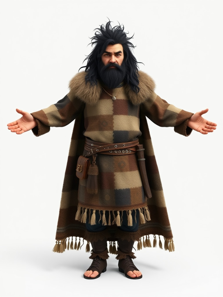 Nomadic Warrior Rigged and Animated D Character Model Low-poly 3D model_2