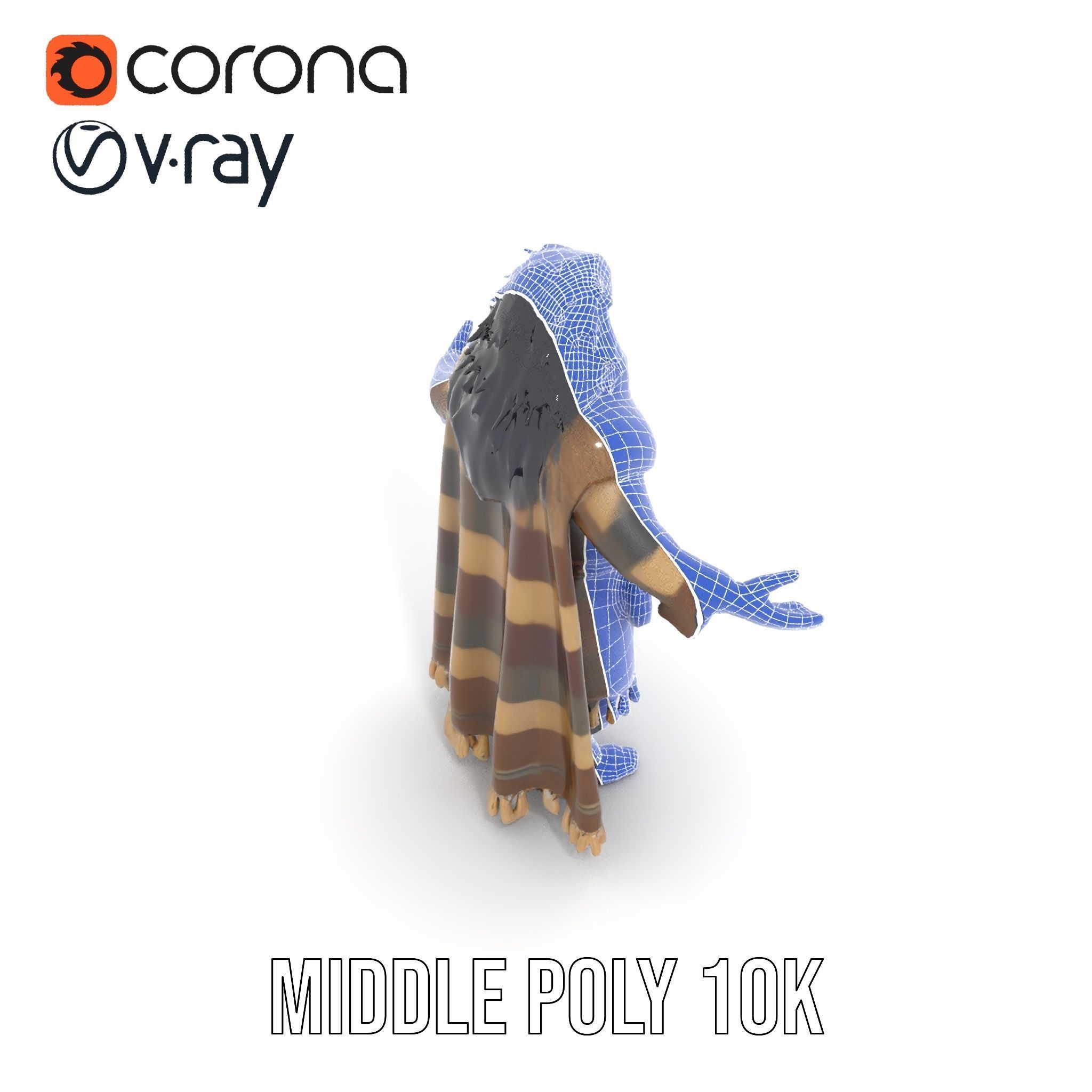 Nomadic Warrior Rigged and Animated D Character Model Low-poly 3D model_29