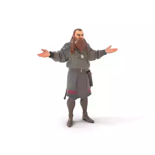 Viking Warrior Rigged and Animated D Character Model Low-poly 3D model
