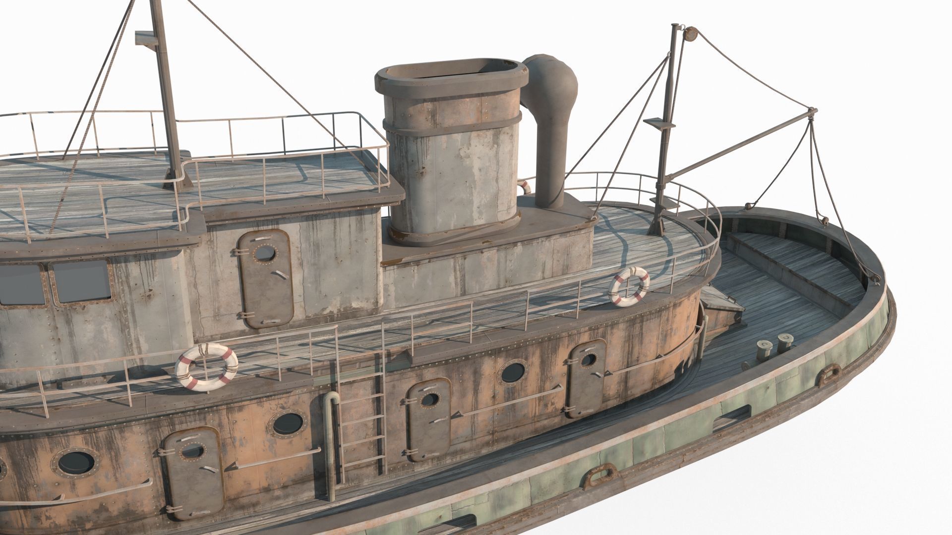 Old sea vessels fishing boats oil tankers 3D model_9