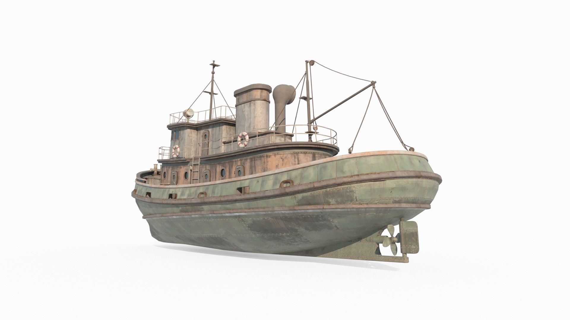 Old sea vessels fishing boats oil tankers 3D model_2