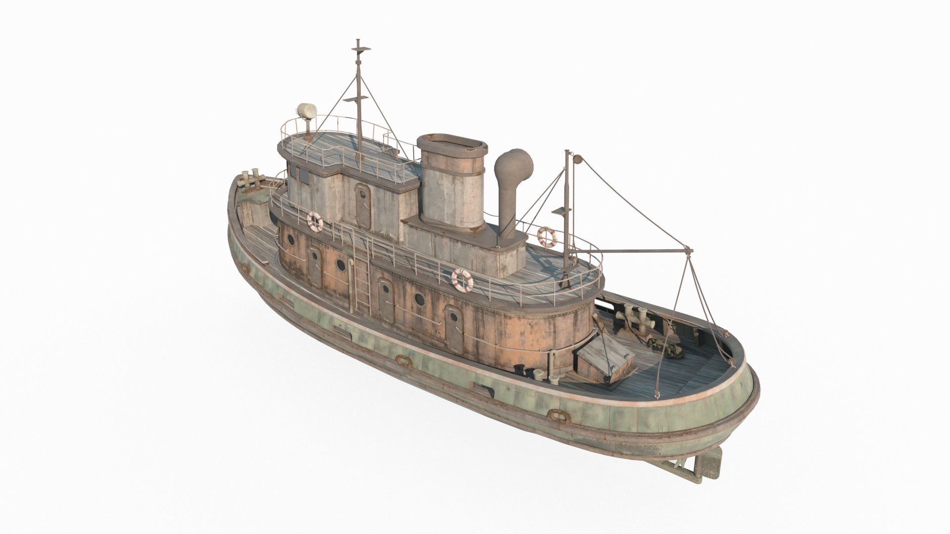 Old sea vessels fishing boats oil tankers 3D model_3