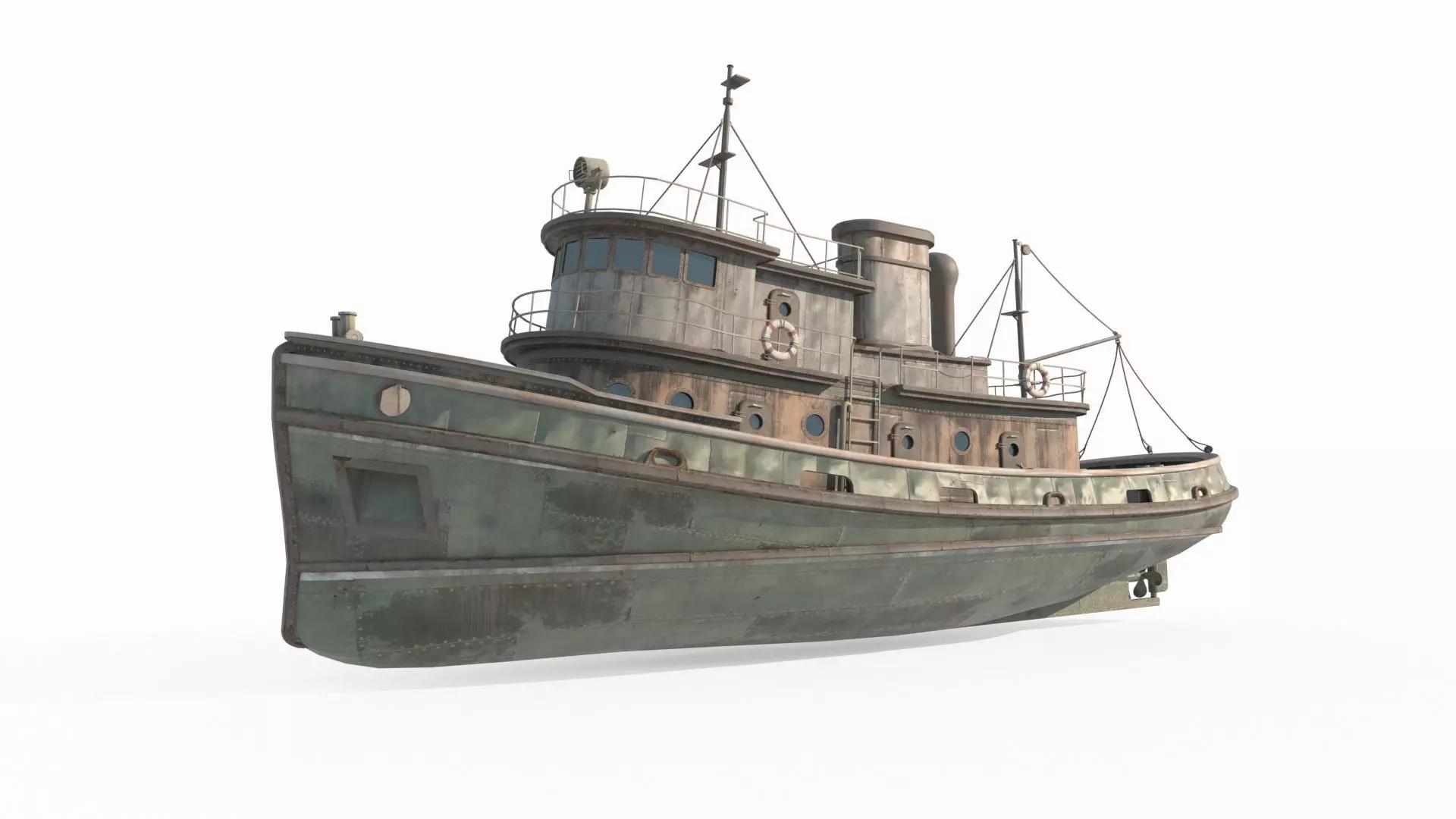 Old sea vessels fishing boats oil tankers 3D model_0