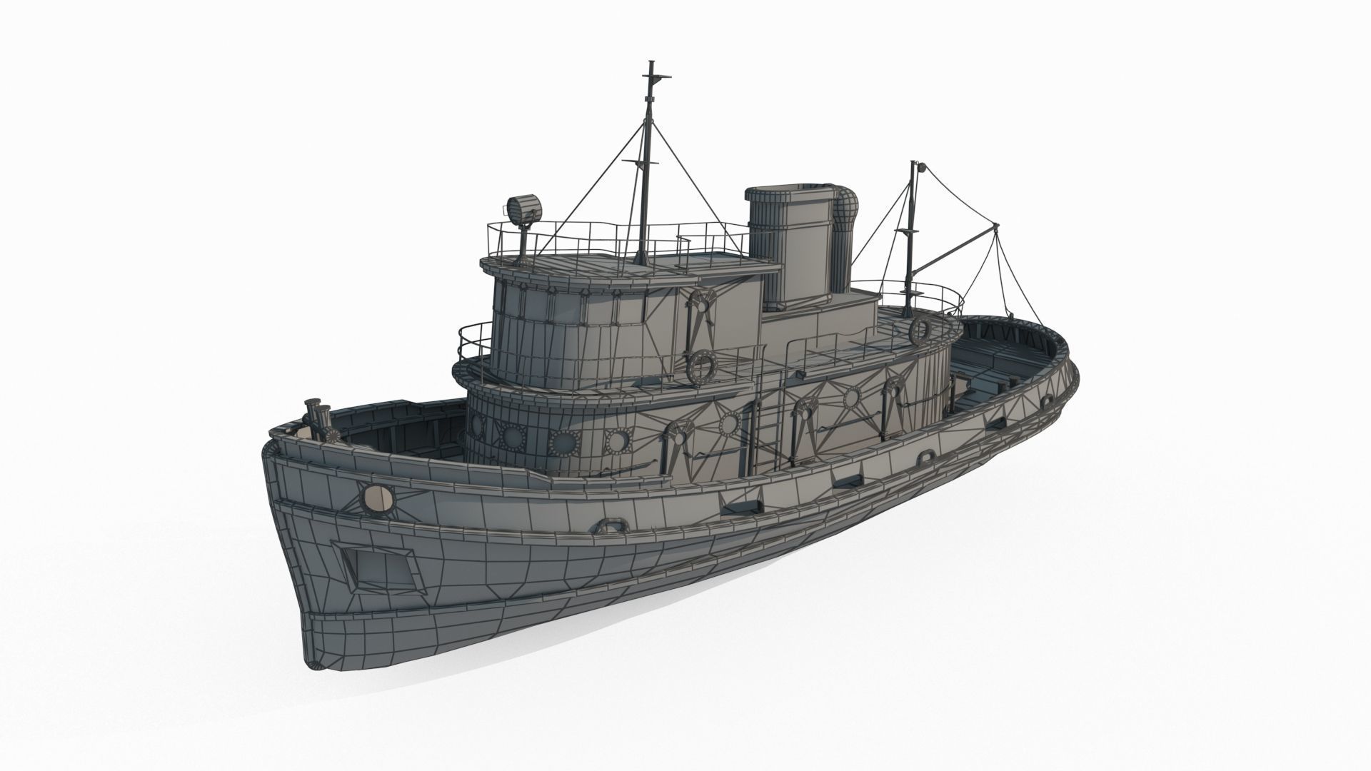 Old sea vessels fishing boats oil tankers 3D model_6