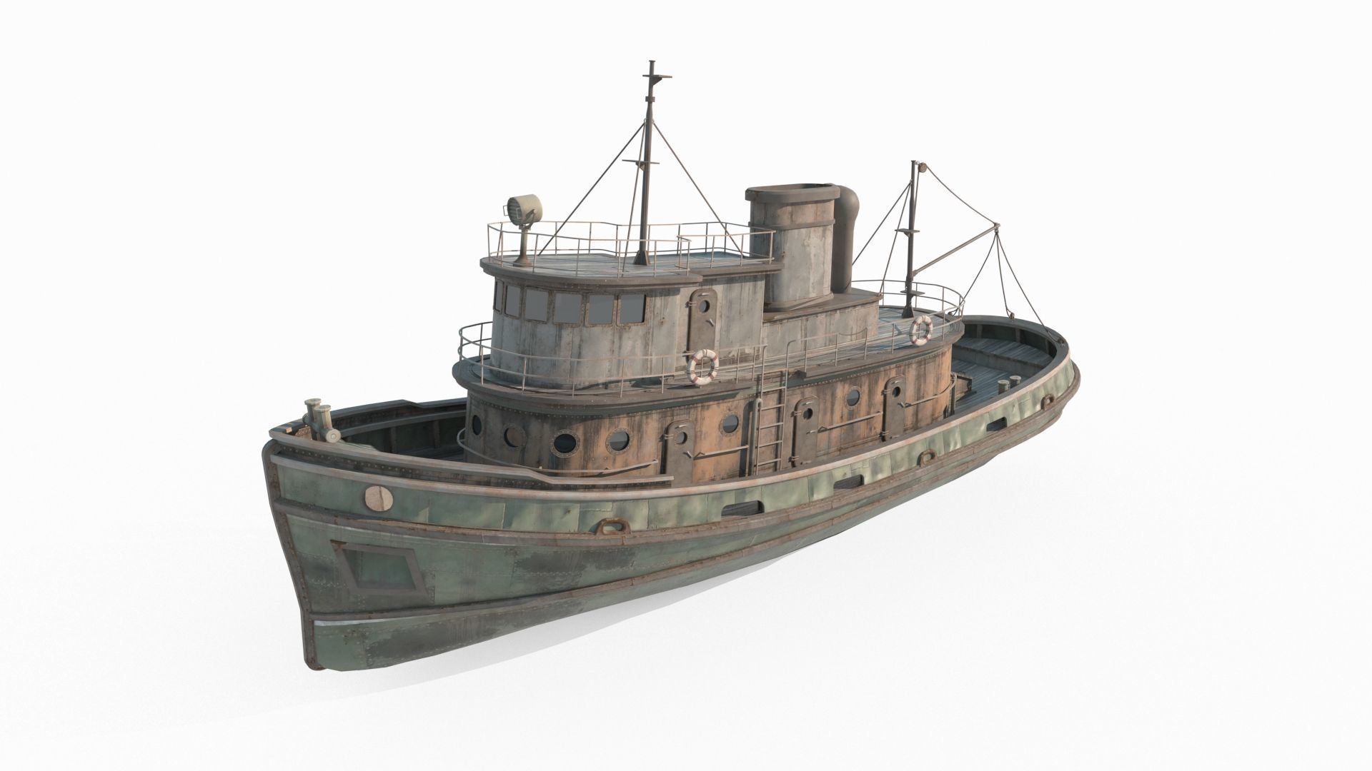 Old sea vessels fishing boats oil tankers 3D model_4