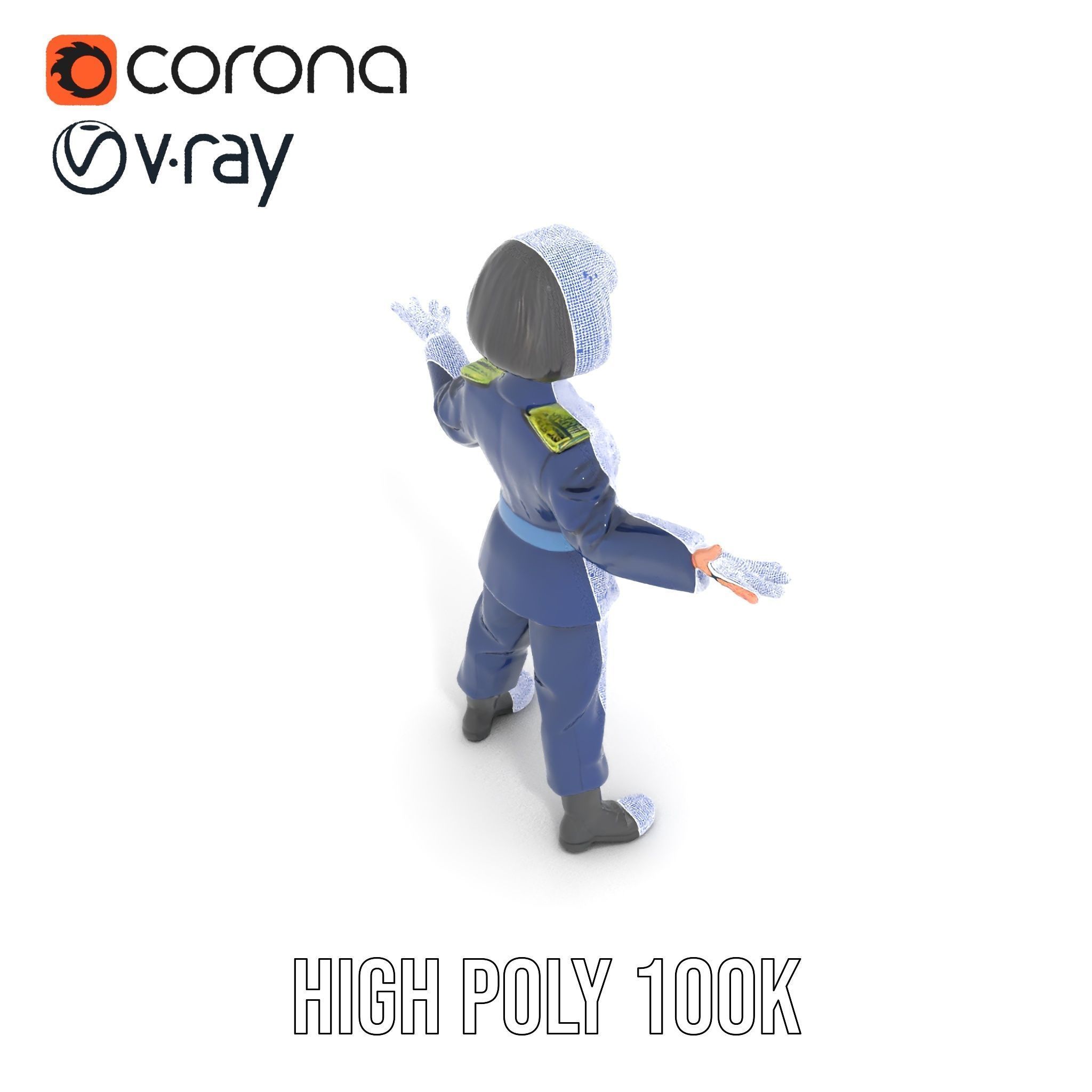 Animated Military Character Rigged and Animated Model Low-poly 3D model_33