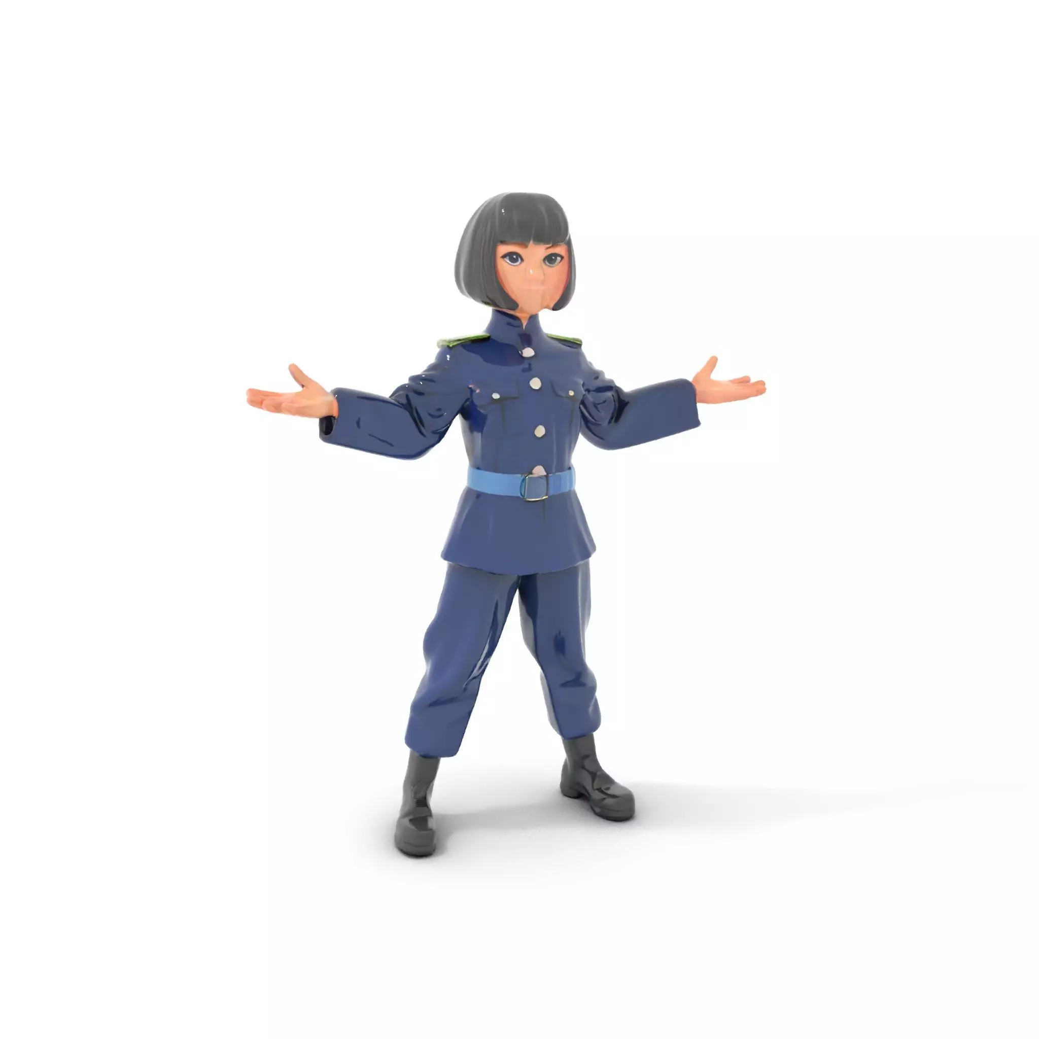 Animated Military Character Rigged and Animated Model Low-poly 3D model_0