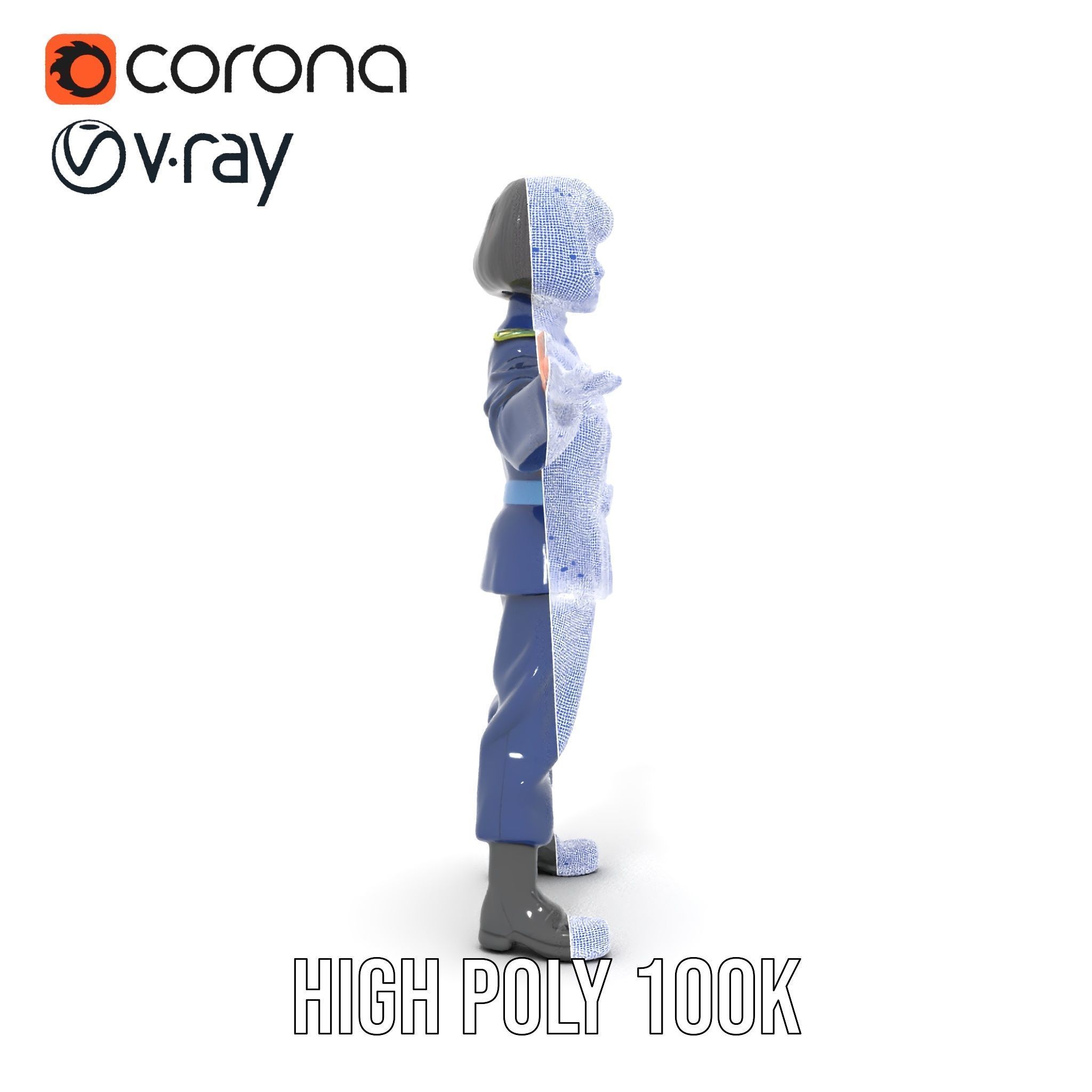 Animated Military Character Rigged and Animated Model Low-poly 3D model_31