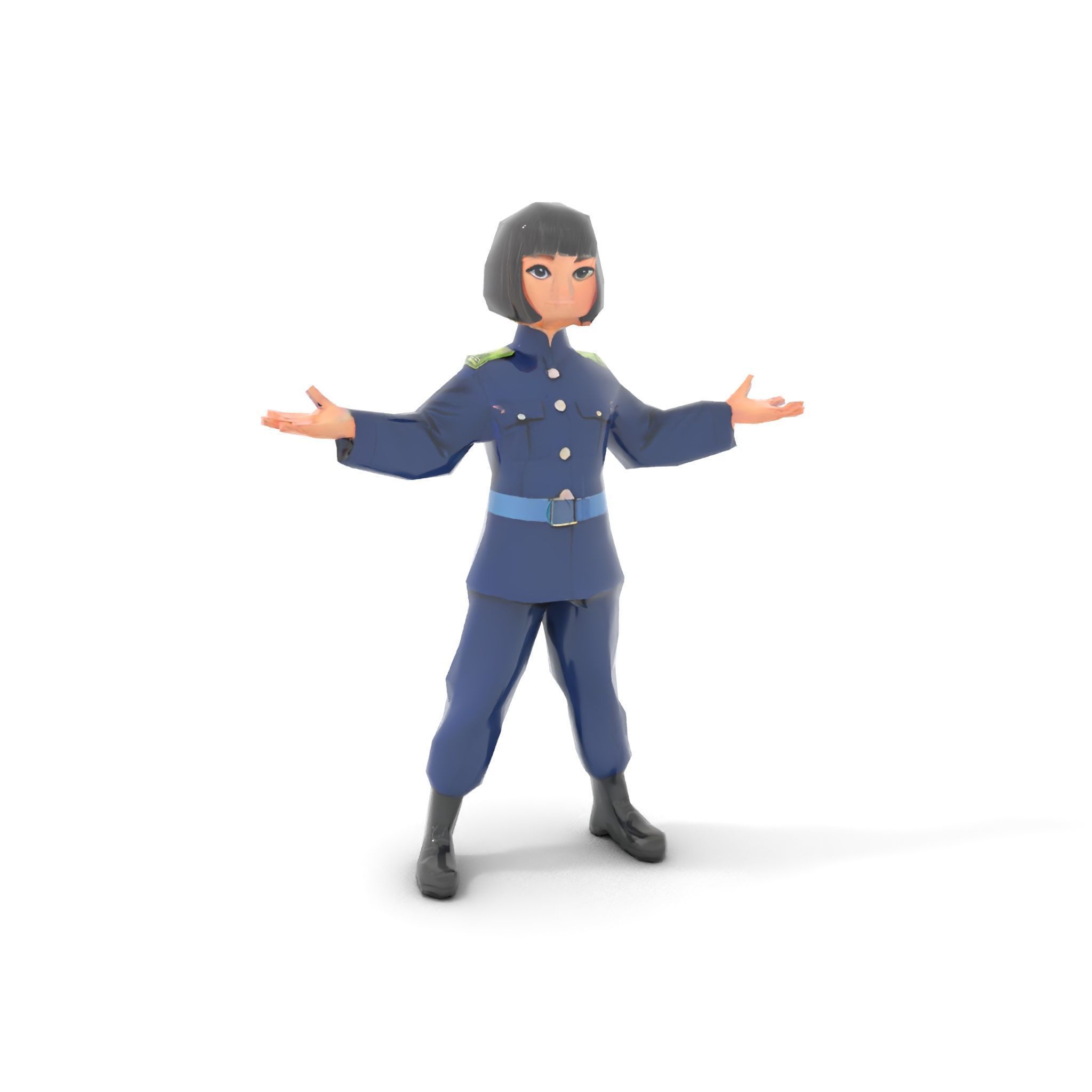 Animated Military Character Rigged and Animated Model Low-poly 3D model_13