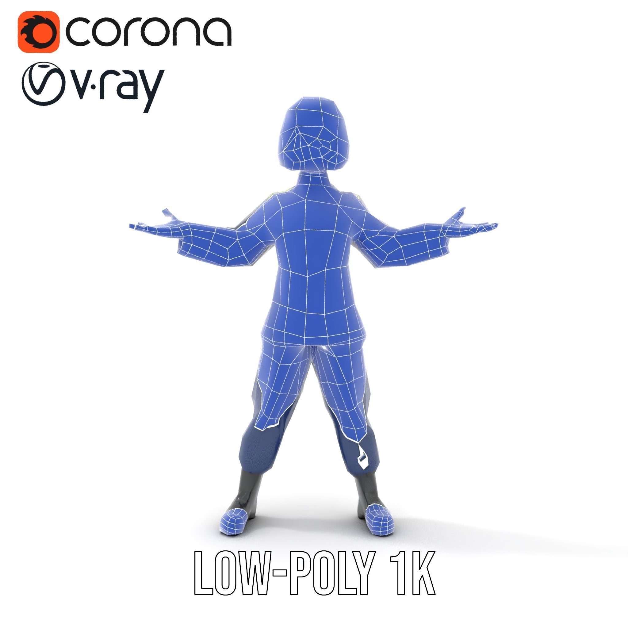 Animated Military Character Rigged and Animated Model Low-poly 3D model_16