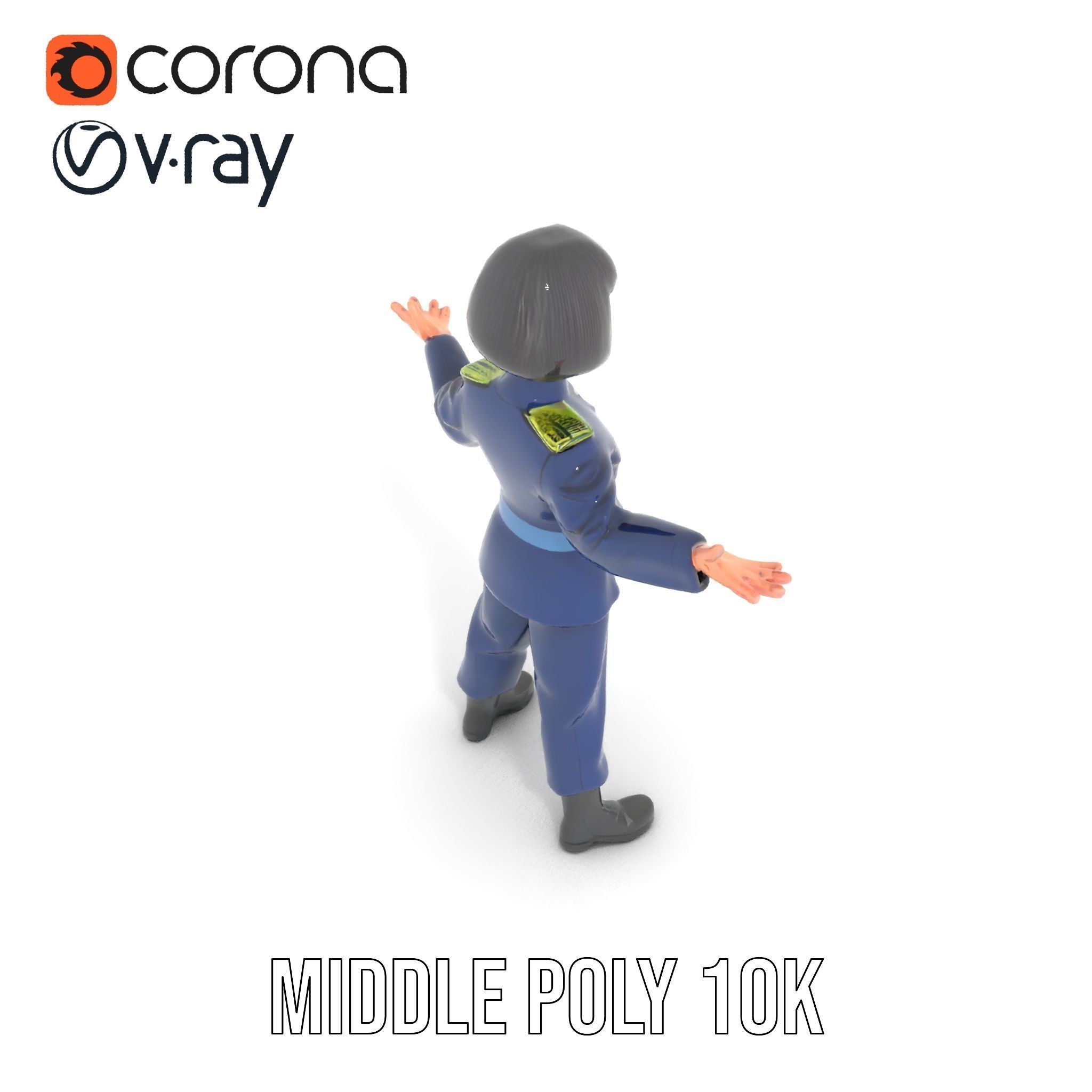 Animated Military Character Rigged and Animated Model Low-poly 3D model_21