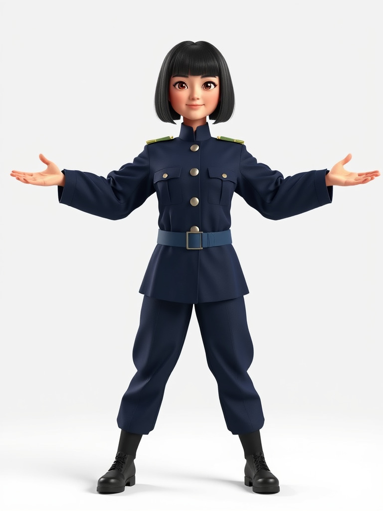 Animated Military Character Rigged and Animated Model Low-poly 3D model_2