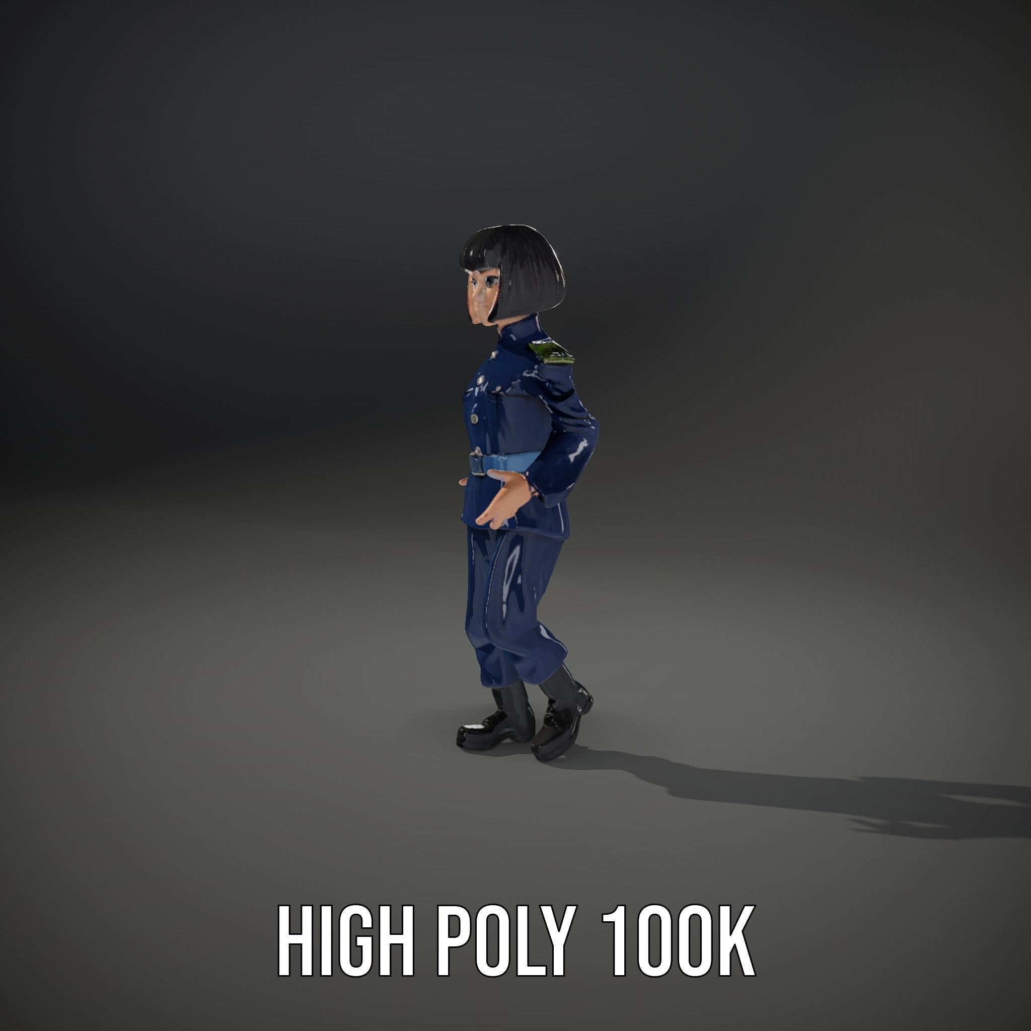 Animated Military Character Rigged and Animated Model Low-poly 3D model_8