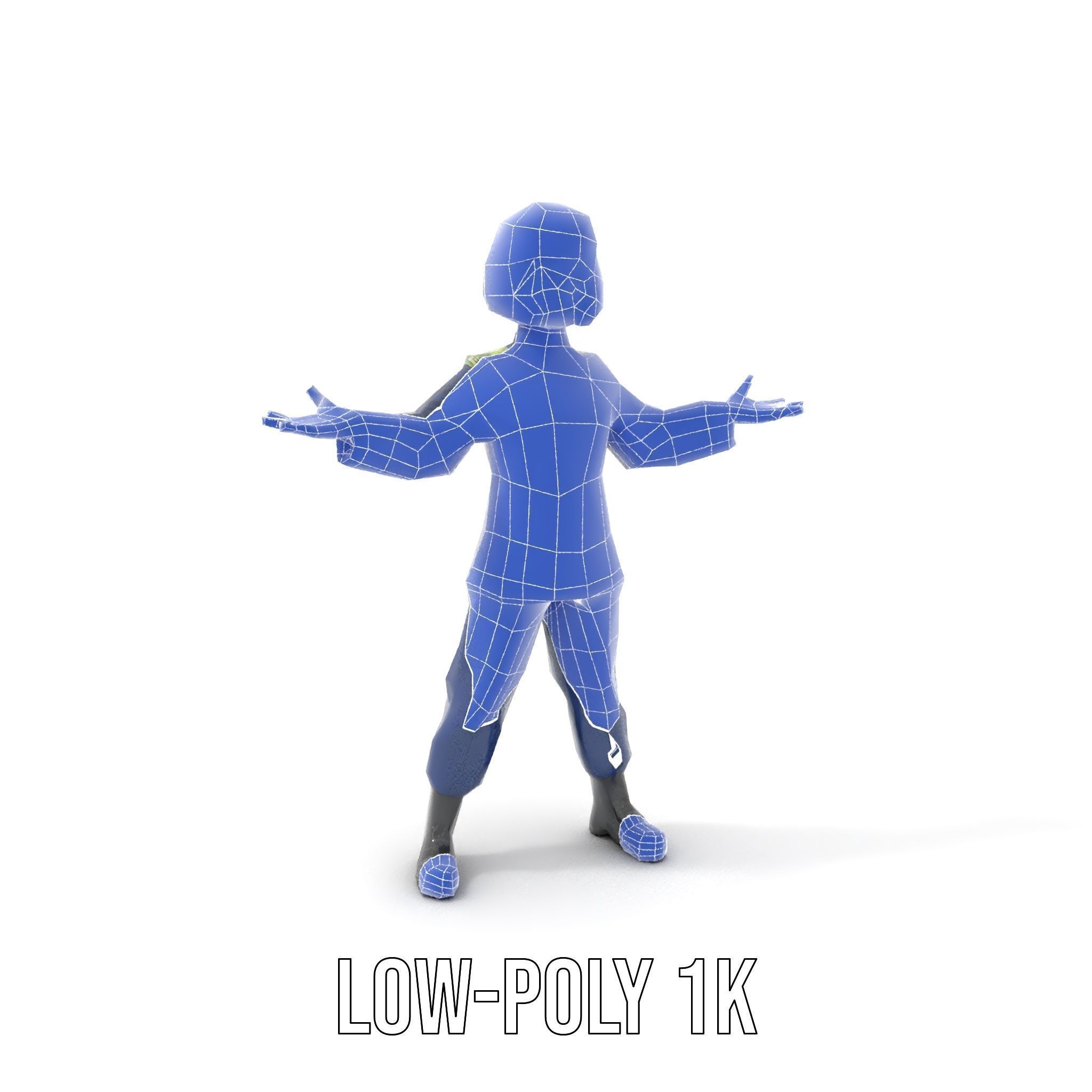 Animated Military Character Rigged and Animated Model Low-poly 3D model_22