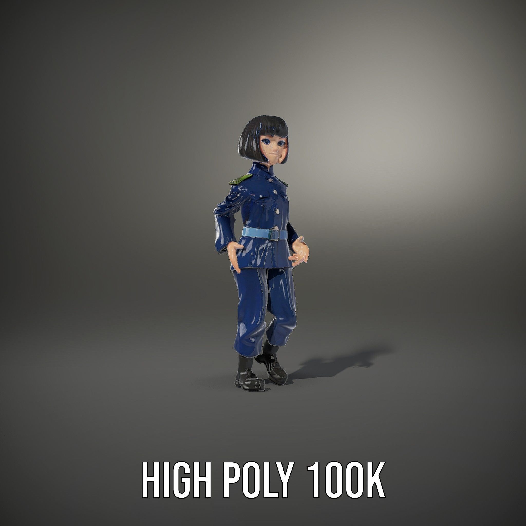 Animated Military Character Rigged and Animated Model Low-poly 3D model_14