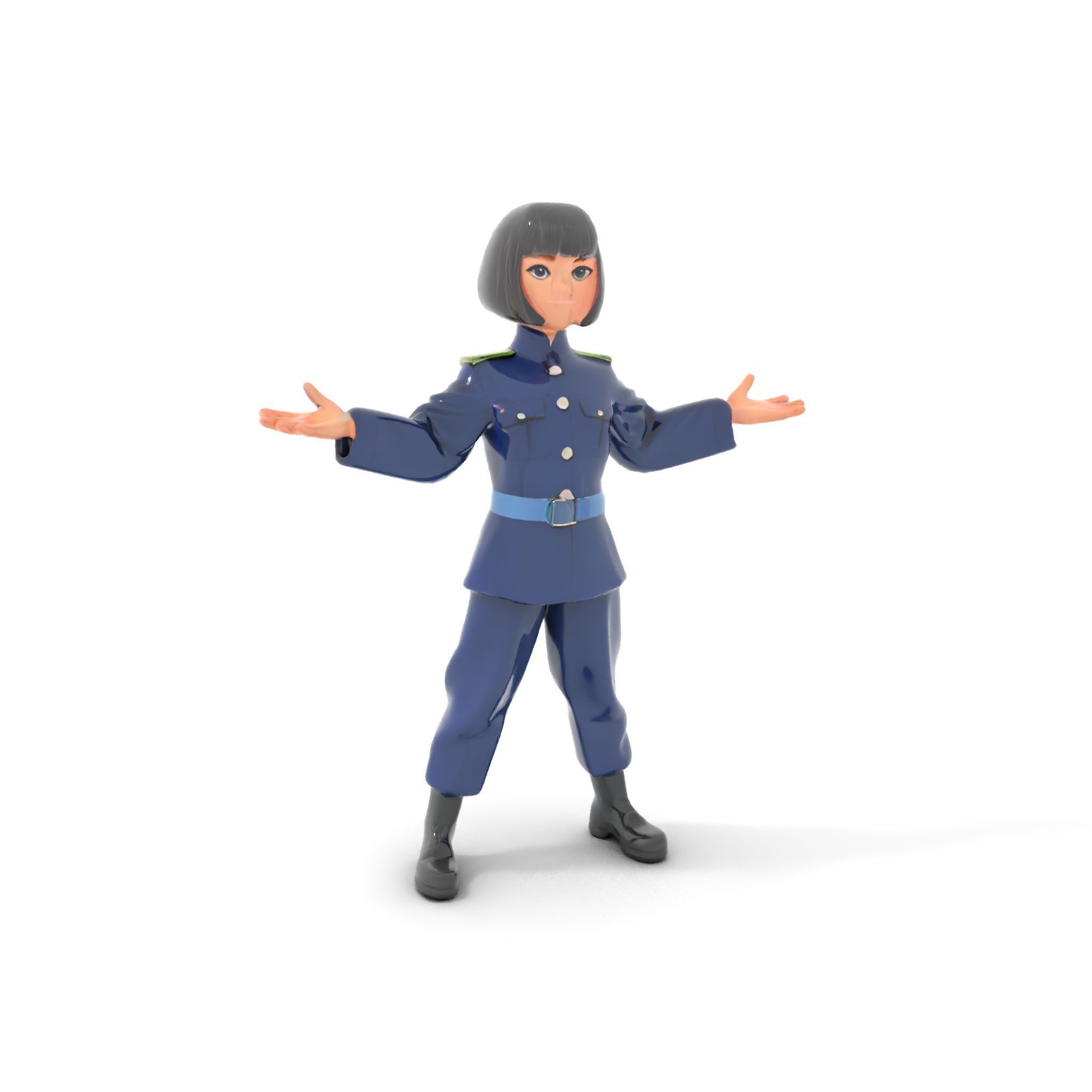 Animated Military Character Rigged and Animated Model Low-poly 3D model_18