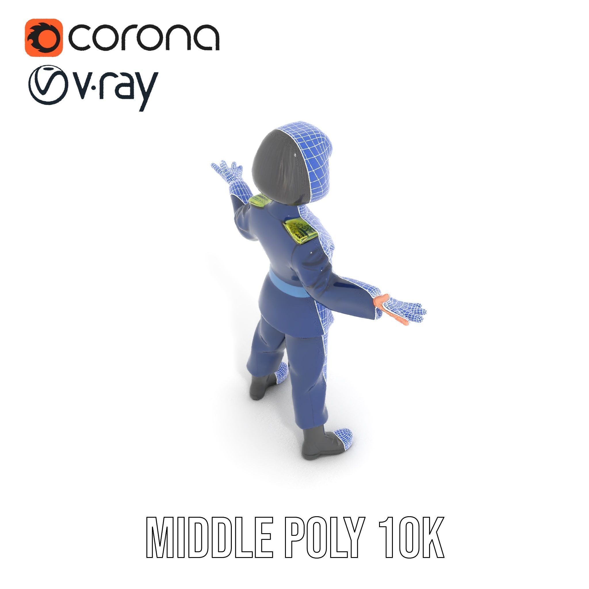 Animated Military Character Rigged and Animated Model Low-poly 3D model_29