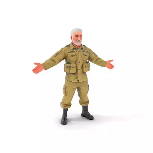 Elder Soldier Character Rigged and Animated D Model Low-poly 3D model