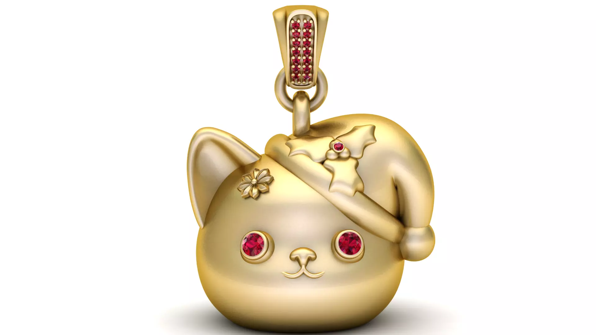 christmas cat pendant 3d model 3D print model_0
