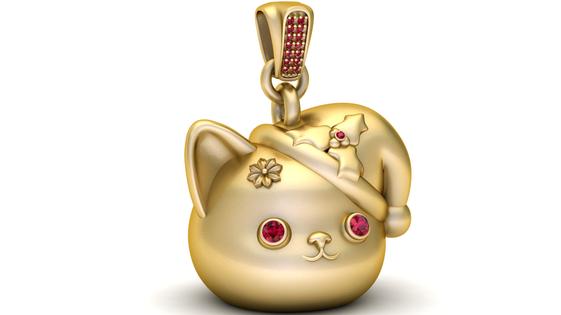 christmas cat pendant 3d model 3D print model_1