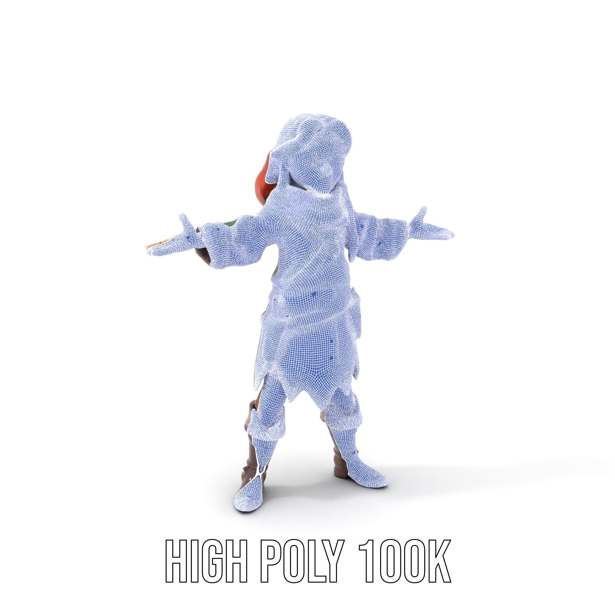 Adventurer Girl D Model Rigged and Animated Fantasy Outfit Low-poly 3D model_4